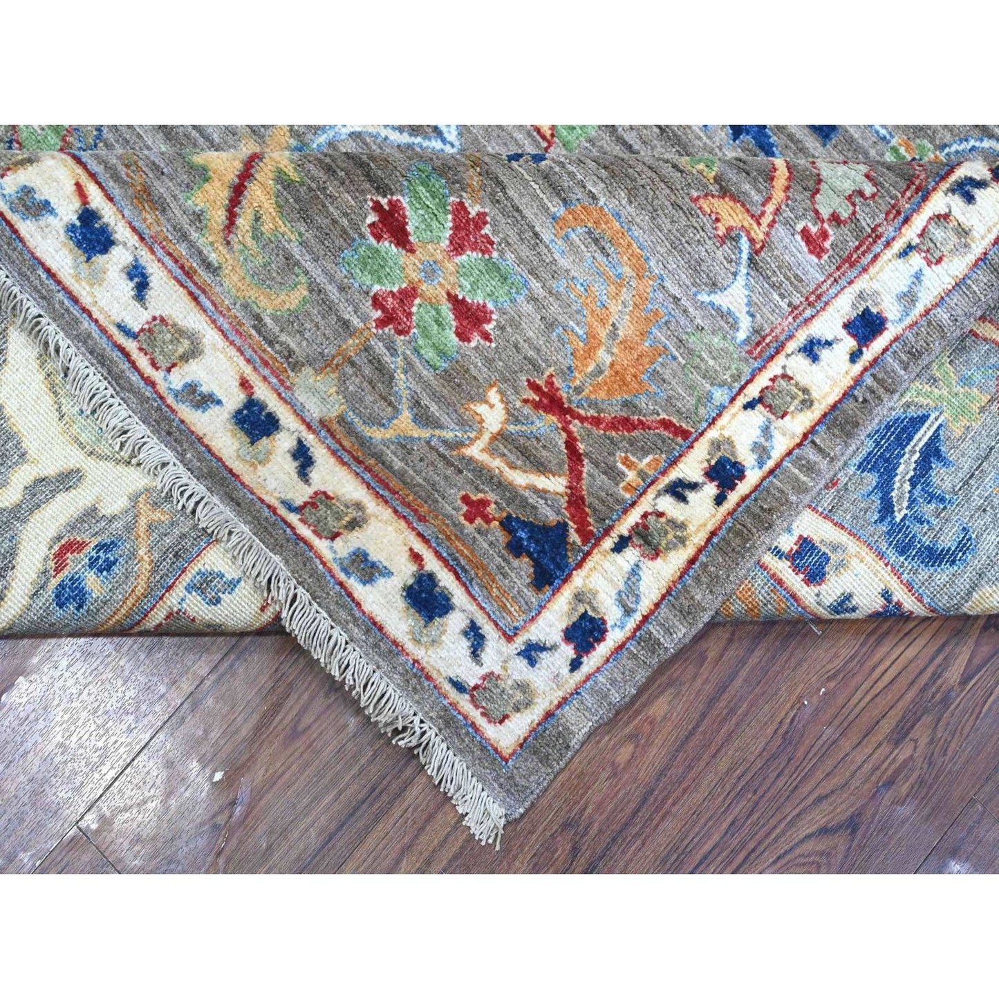 8'1"X10' Gray Aryana Ziegler Mahal Hand Knotted Shiny Wool Oriental Rug