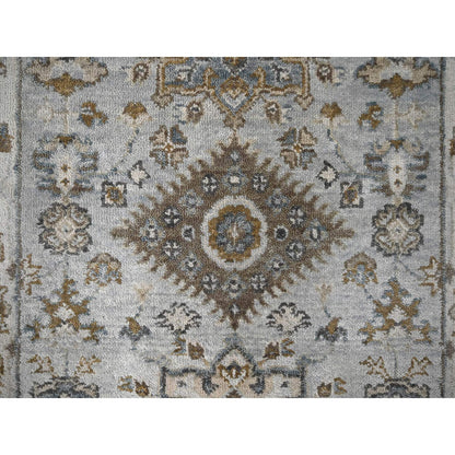 2'7"X25'10" Cloud Gray Hand Knotted Karjihooz Design Wool Xl Runner Rug