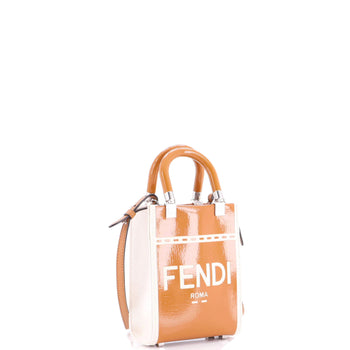 Fendi Sunshine Shopper Tote Patent And Canvas Mini