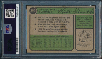 1974 Topps Mike Schmidt Phillies Card #283 Signed