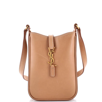 Saint Laurent Le 5 A 7 Vertical Shoulder Bag Leather Mini
