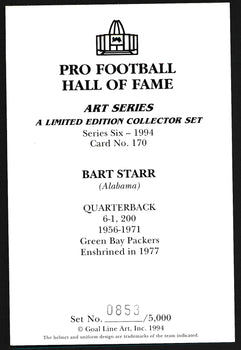 Bart Starr Hof Packers Signed/Inscr 1994 Goal