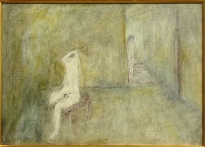 Nicole Bottet (French) Original Oil Painting "No.19" P8, Galerie Nichido Exhibit