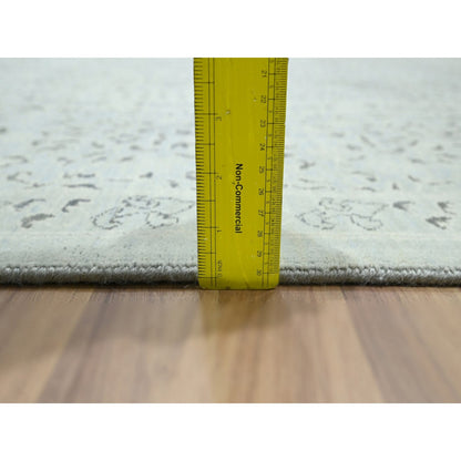 9'1"X12' Beau Blue Pre Historic Mamluk Design Hand Knotted Pure Wool Rug