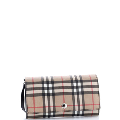 Burberry Hannah Wallet On Strap Vintage Check Canvas