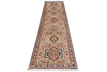 Handmade Pale Pink Oriental Runner Rug Tribal