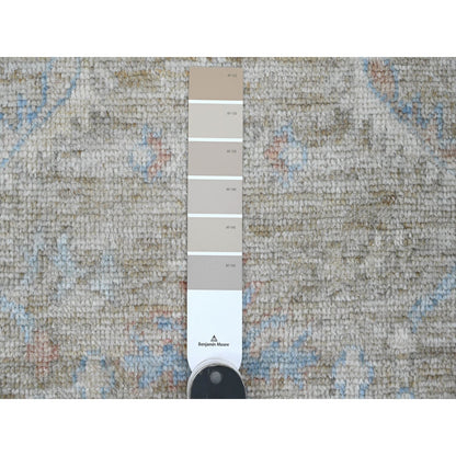 3'X5' Brown Afghan Angora Oushak Leaf Design 100% Wool Hand Knotted Rug