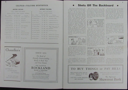 Vintage 1946 Boston Celtics Vs. Detroit Falcons