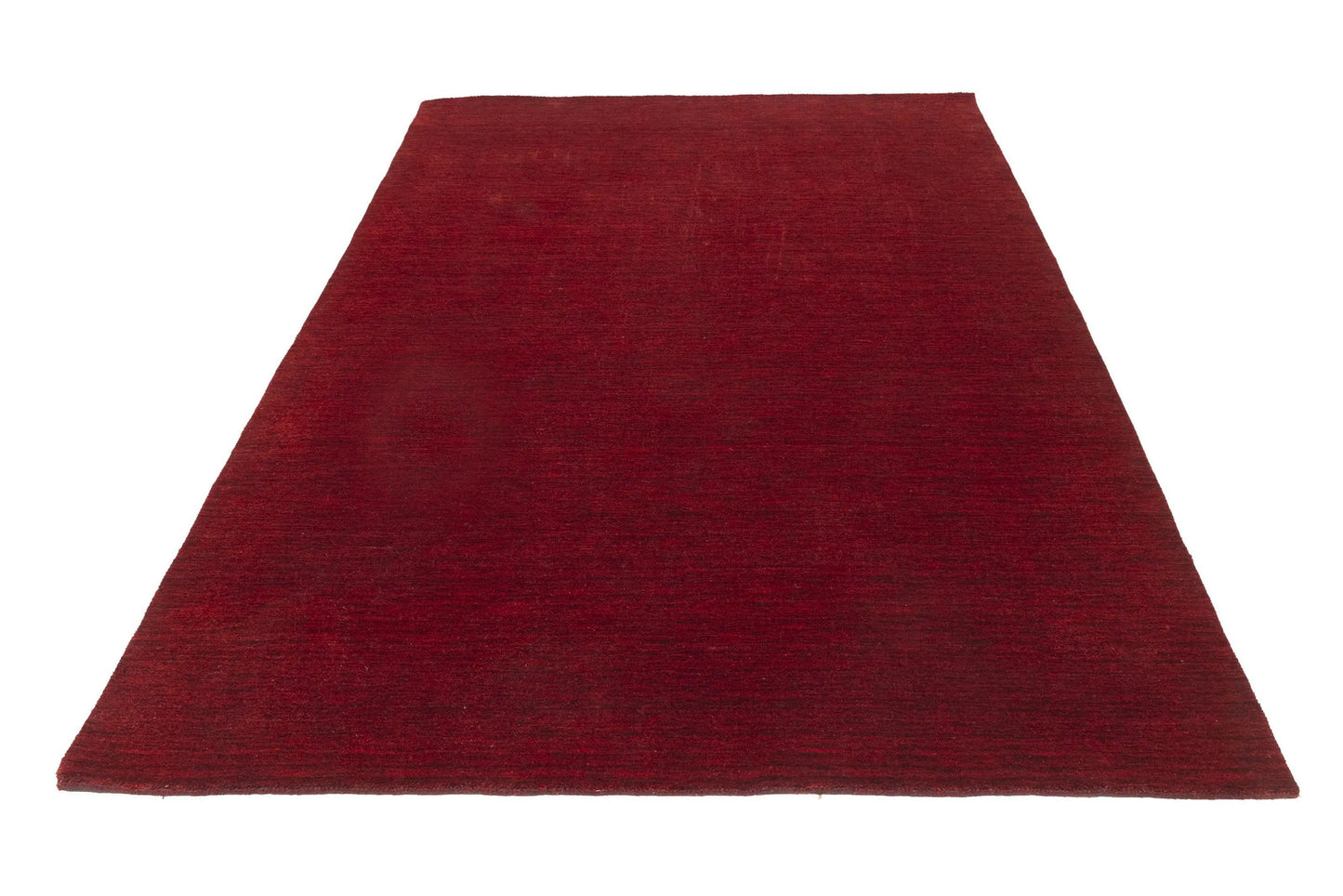 Maroon Red Solid Hand-Loomed 6X9 Gabbeh Wool Rug Oriental Carpet 5'11x8'8
