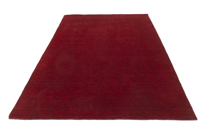 Maroon Red Solid Hand-Loomed 6X9 Gabbeh Wool Rug Oriental Carpet 5'11x8'8