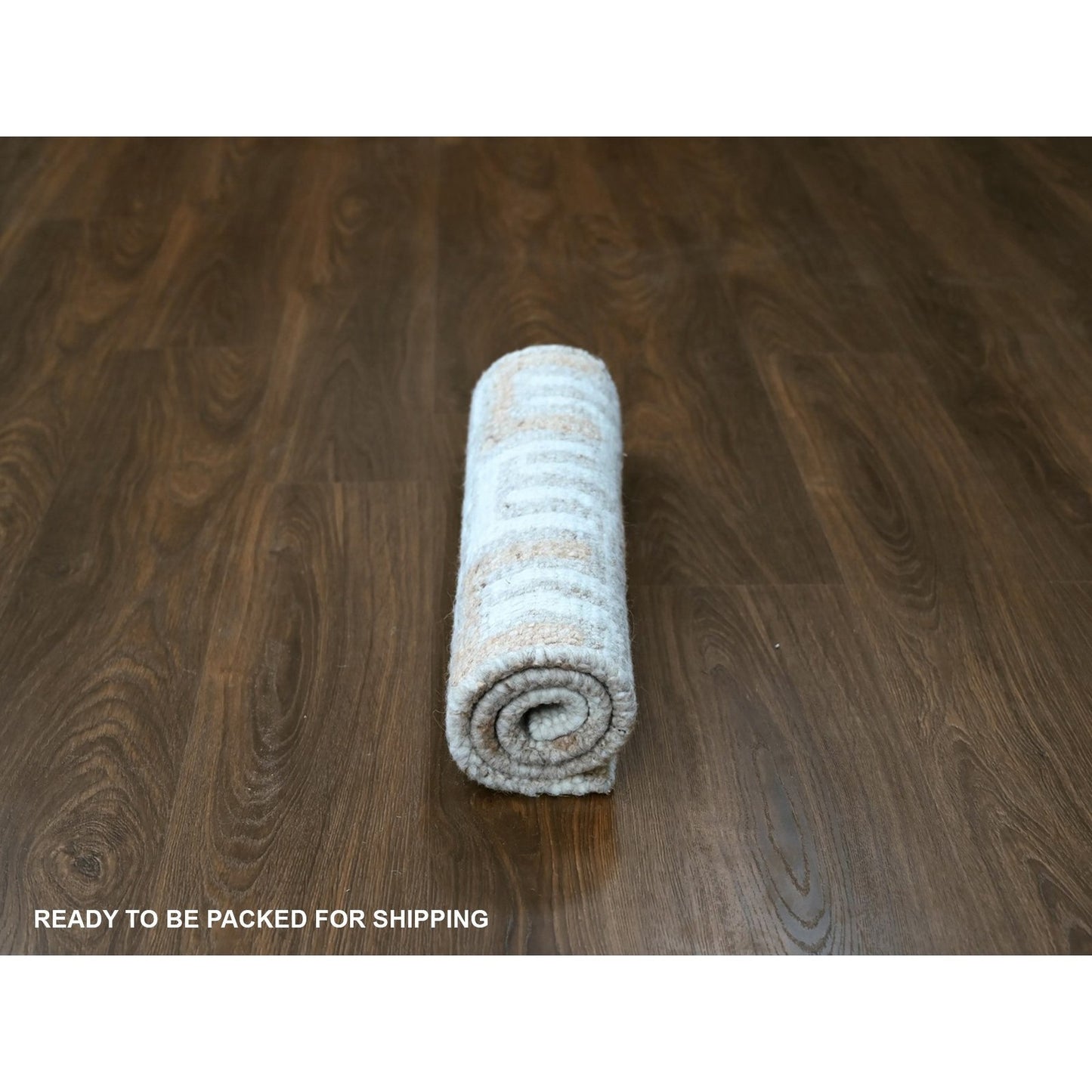 2'1"X3' Ivory Minimalist Swedish Design Flat Weave Hand Knotted Wool Rug