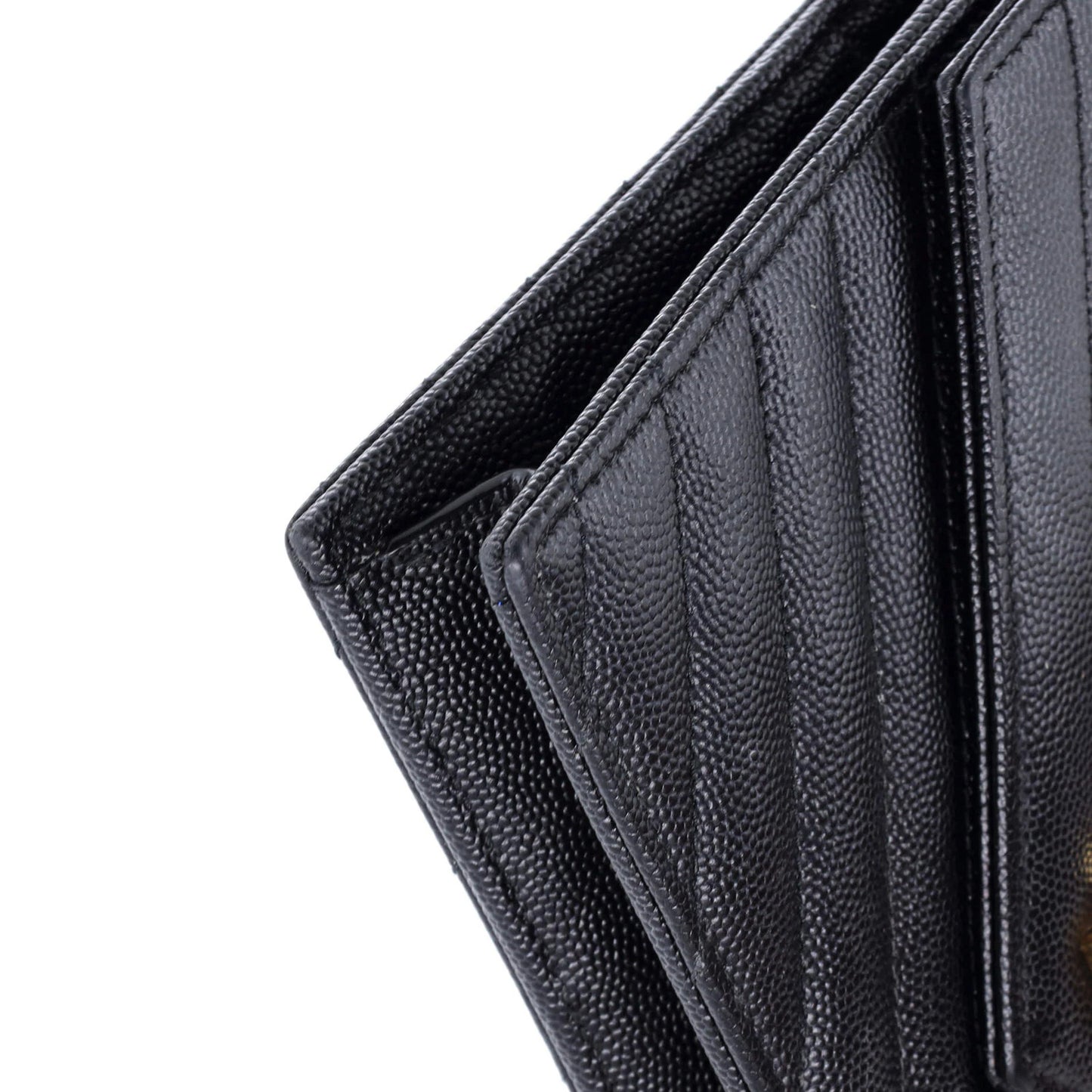 Saint Laurent Classic Monogram Wallet On Chain Matelasse Chevron Leather Small