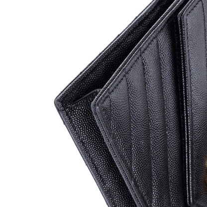 Saint Laurent Classic Monogram Wallet On Chain Matelasse Chevron Leather Small