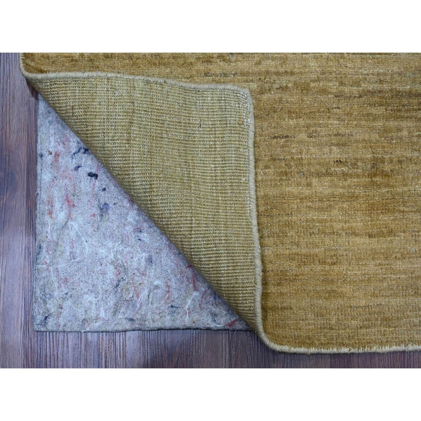 7'10"X9'5" Tawny Brown Plain Solid Pattern Ghazni Wool Hand Knotted Rug