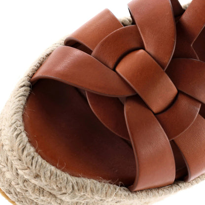 Saint Laurent Women'S Tribute Wedge Espadrille Sandals Leather