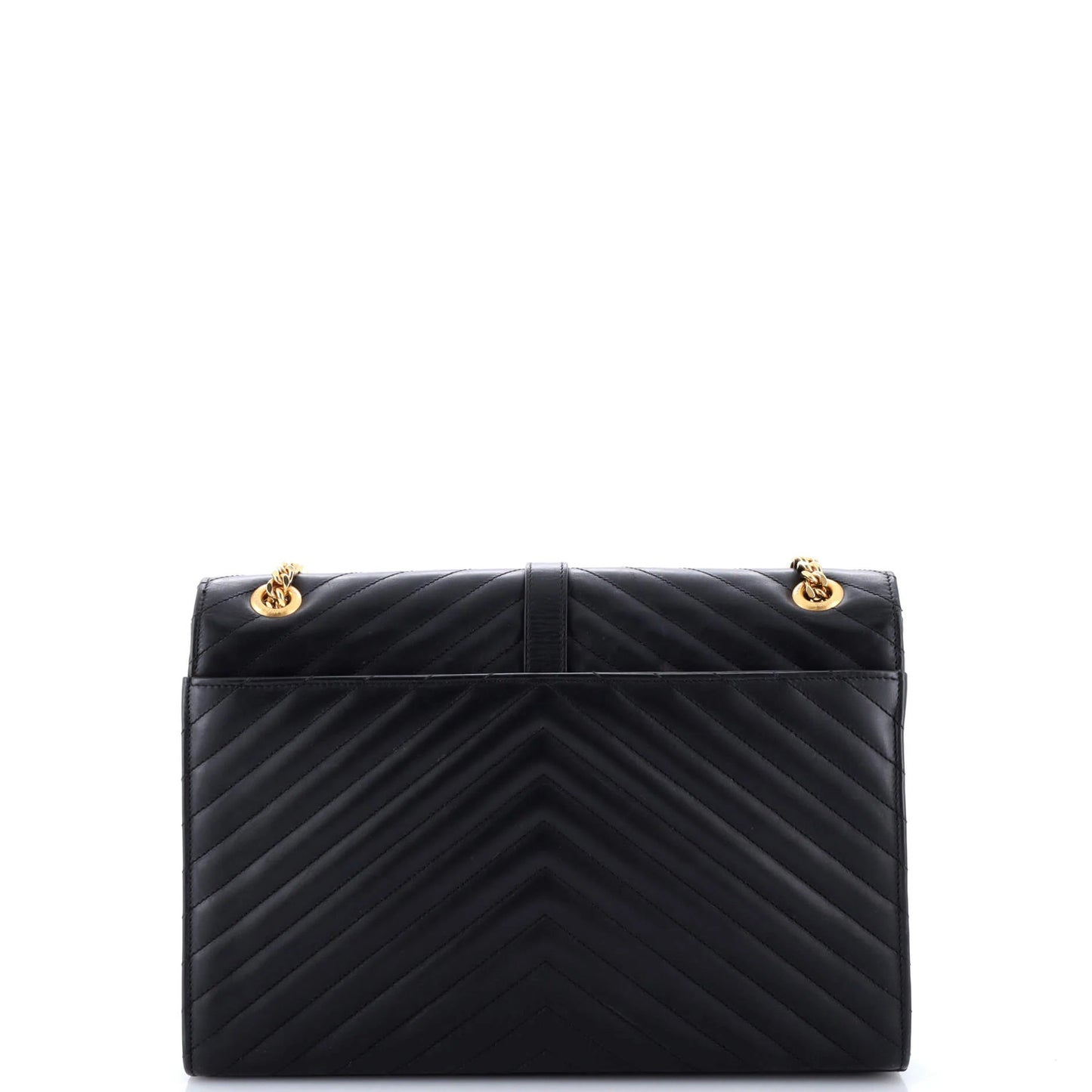 Saint Laurent Classic Monogram Envelope Satchel Matelasse Chevron Leather Large
