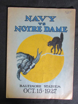 10/15/1927 Navy Vs. Notre Dame College Program