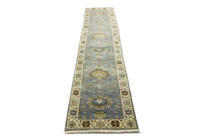 Muted Floral Peshawar Osh Chobi Runner Rug