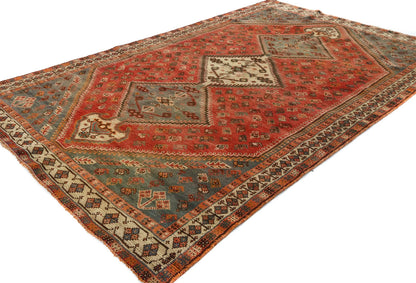 Muted Semi-Antique Tribal Design Wool Oriental