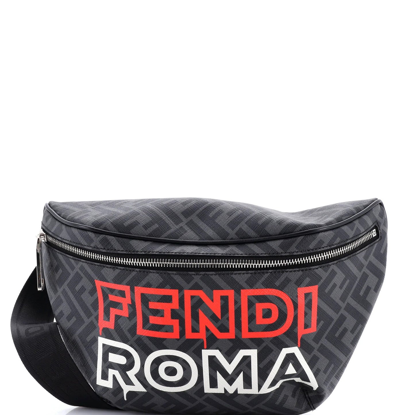Fendi Ff 1974 Logo Waist Bag Zucca Coated Canvas Medium