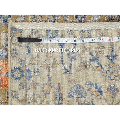 2'1"X3' Cypress Tree Design Silk With Textured Wool Hand Knotted Rug