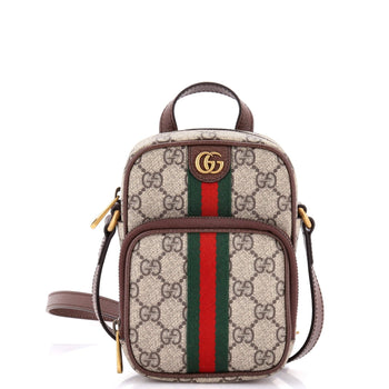 Gucci Ophidia Top Handle Crossbody Bag Gg Coated Canvas Mini