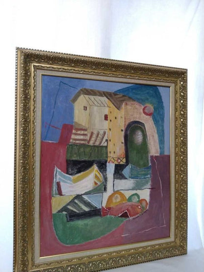 1990) Abstract Modern Oil Painting Signed - Maria dos Anjos (Portuguese-Brazilian