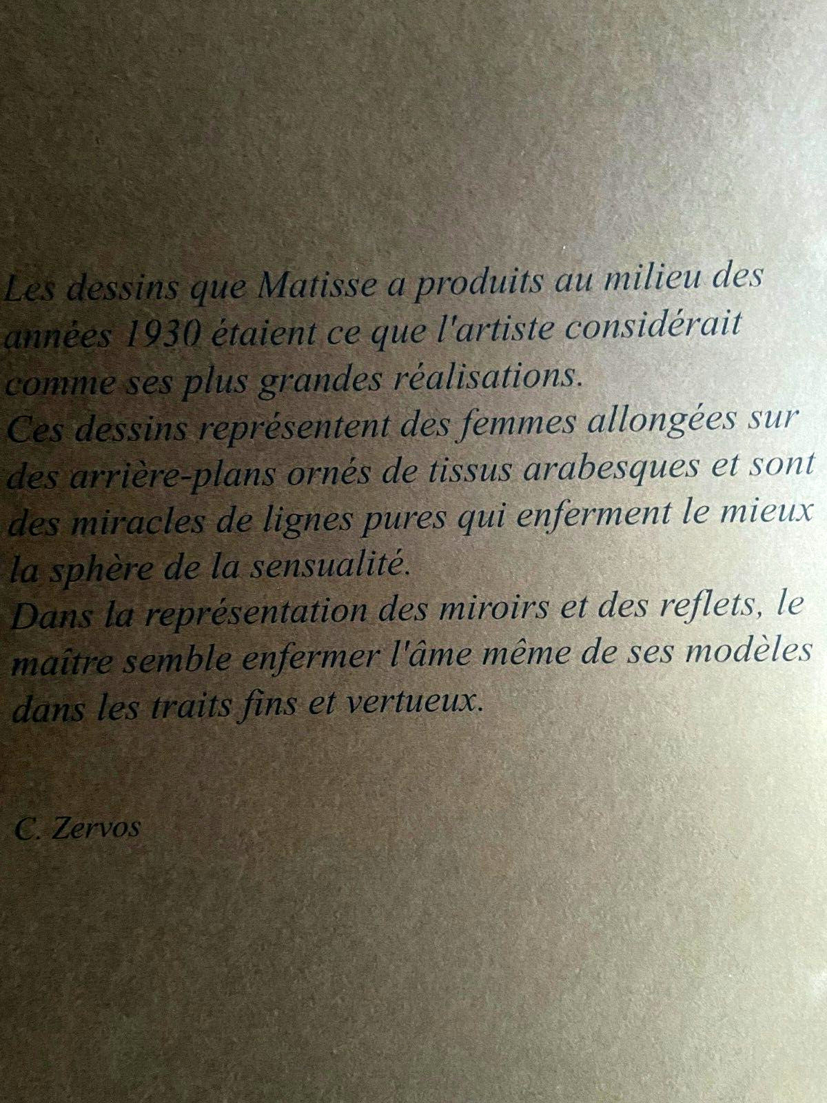 Henri Matisse Lithograph Hand Made C.O.A. Signed By Hand Numbered In Pencil