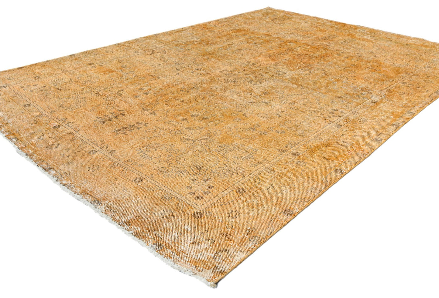 Antique Distressed Floral Vintage Oriental Rug Classic Farmhouse Carpet 6'4X9 ft