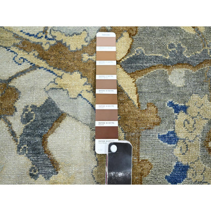 8'1"X10'2" Ivory Zoroastrian Ispahan Inspired Hand Knotted 100% Wool Rug