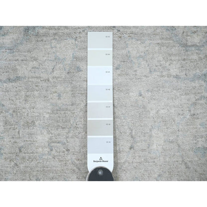 2'10"X11'7" Gray Washed Ziegler Mahal Design Hand Knotted Wool Runner Rug