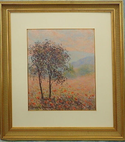 Rodolphe Planquette Original Signed Pastel On Paper Painting Framed Landscape
