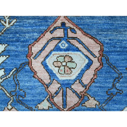 8'10"X11'9" Chrome Gray Turkish Village Motifs Hand Knotted Oriental Rug