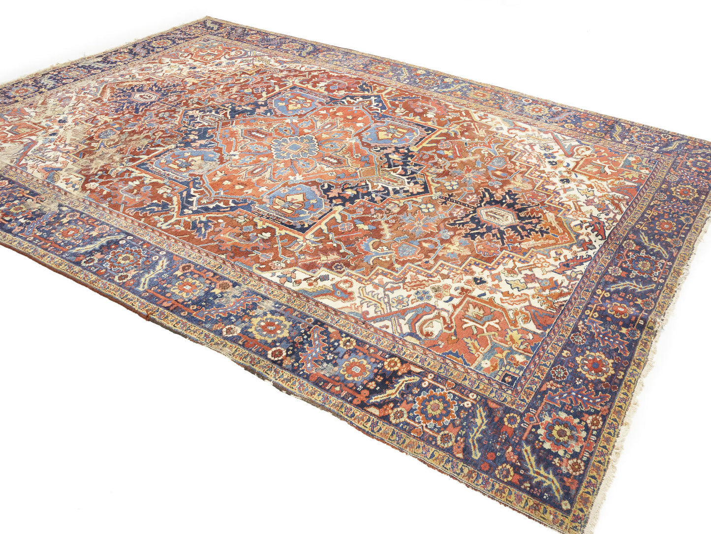 Semi-Antique Hand-Knotted Oriental Rug Large Red