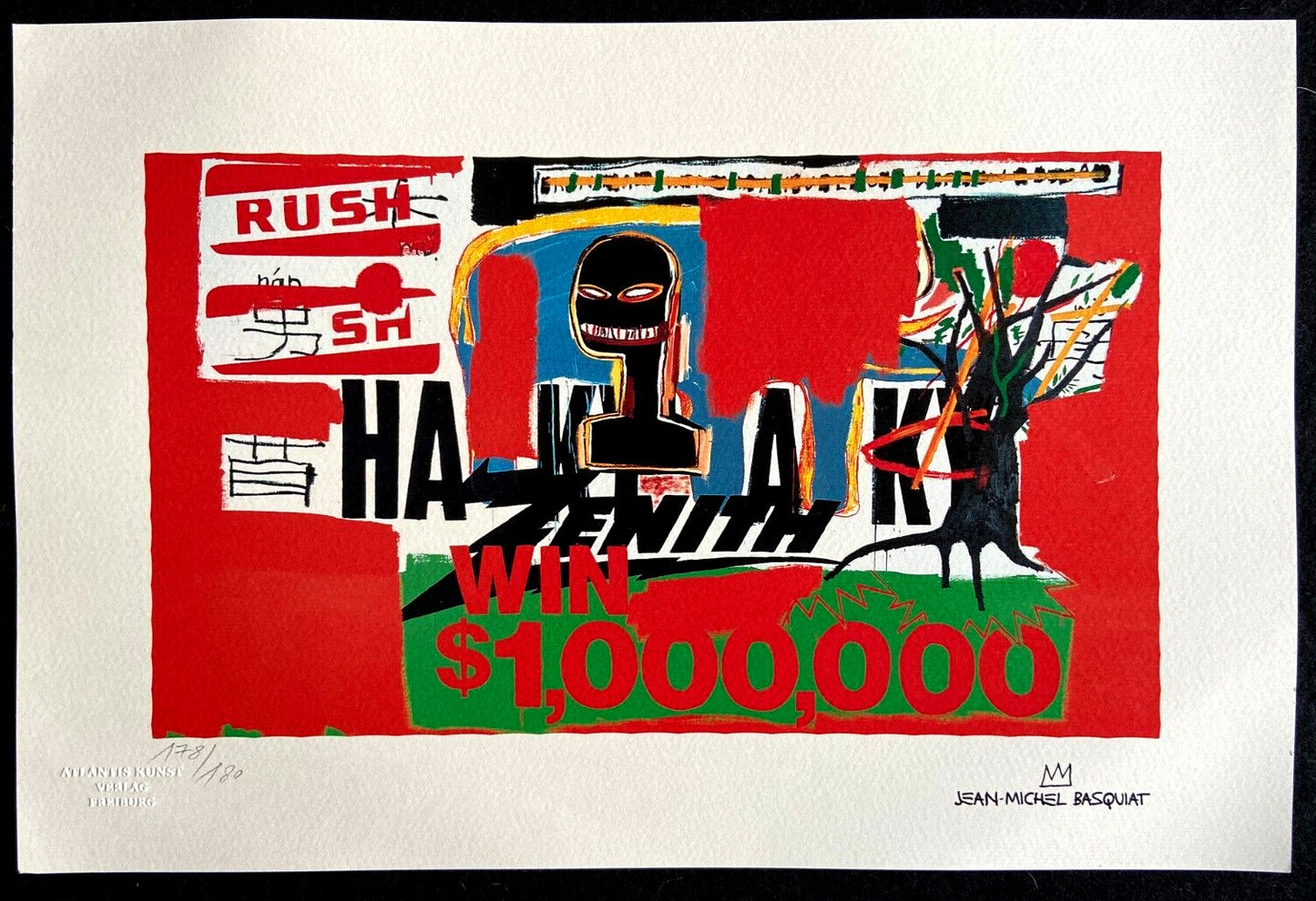 Jean-Michel Basquiat Lithograph Coa Signed Numbered. Joan Mir