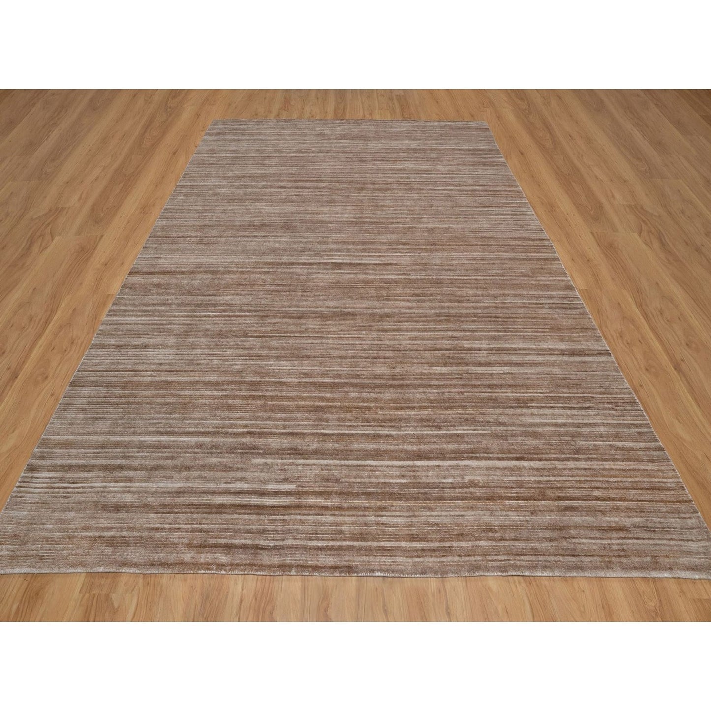 9'1"X12'1" Brown Hand Loomed Rug Modern Design Indoor Outdoor Oriental