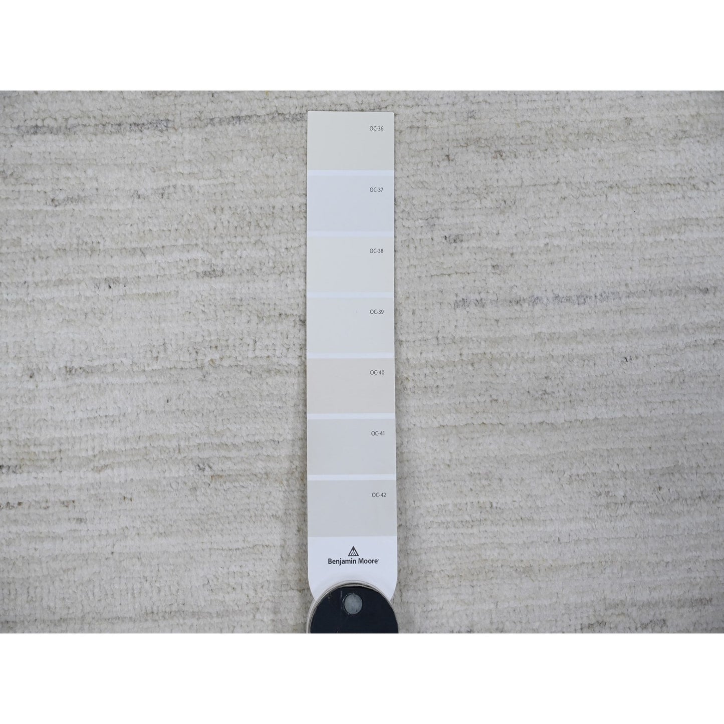 8'X9'8" Mercury White Plain Design Modern Peshawar Oriental Rug