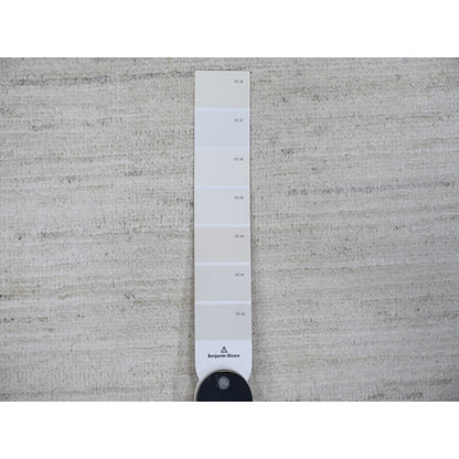 8'X9'8" Mercury White Plain Design Modern Peshawar Oriental Rug