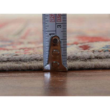 3'10"X6' Gray Special Kazak Geometric Design Pure Wool Hand Knotted Rug