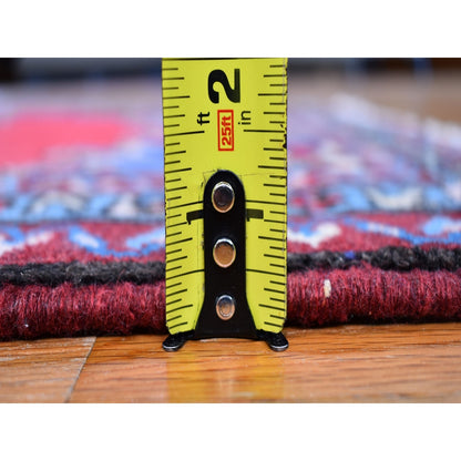 2'8"X4' New Farsian Amadan Open Field Red Wool Hand Knotted Oriental Rug