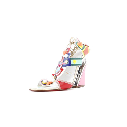 Christian Louboutin Womens Papagaya Levita Wedge Sandals Leather