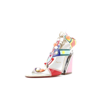 Christian Louboutin Womens Papagaya Levita Wedge Sandals Leather