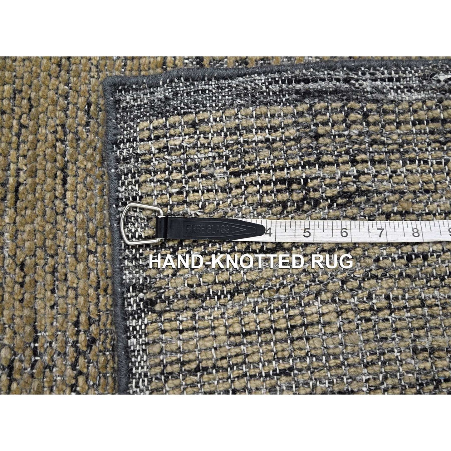 2'X3' Black & Brown Oxidized Grass Design 100% Wool Hand Knotted Mat Rug