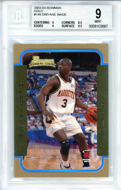 Dwyane Wade 2003-04 Bowman Gold Rookie Card #149 (Bvg Mint 9)