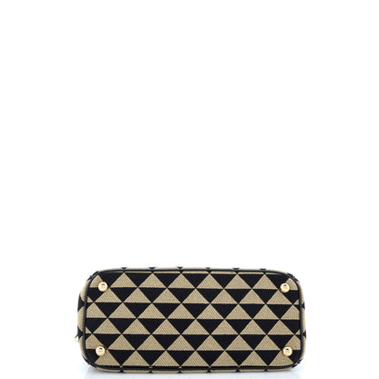 Prada Symbole Galleria Double Zip Tote Jacquard Small