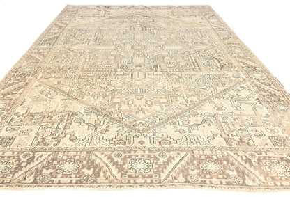 Muted Floral Distressed Design 10X13 ft Vintage Oriental Rug Dining Room Carpet