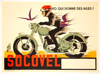 Socovel Motorcycles, Printed In Brussels In 1948 Original Poster