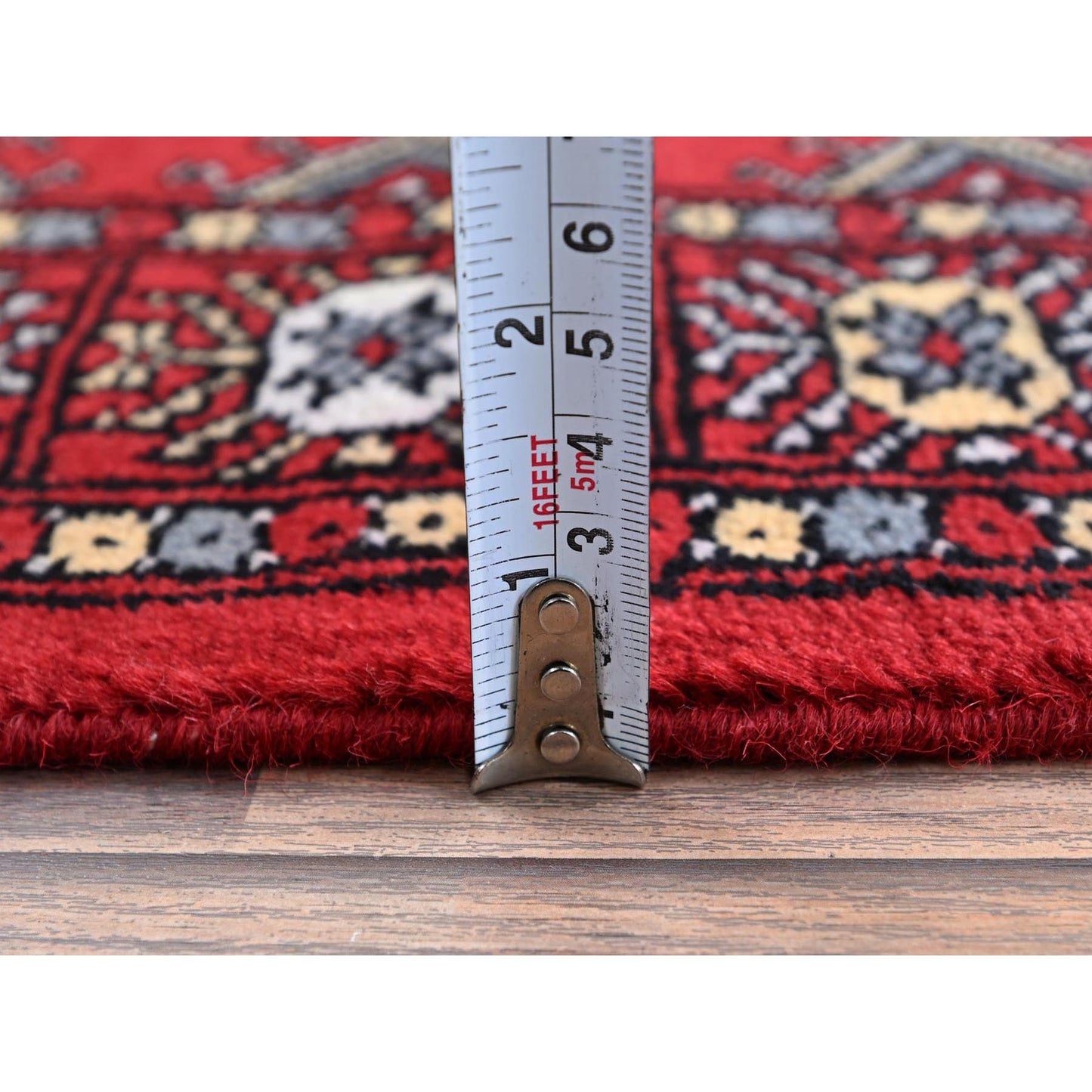 2'1"X6'1" Red Princess Bokara Pure Wool Hand Knotted Runner Oriental Rug