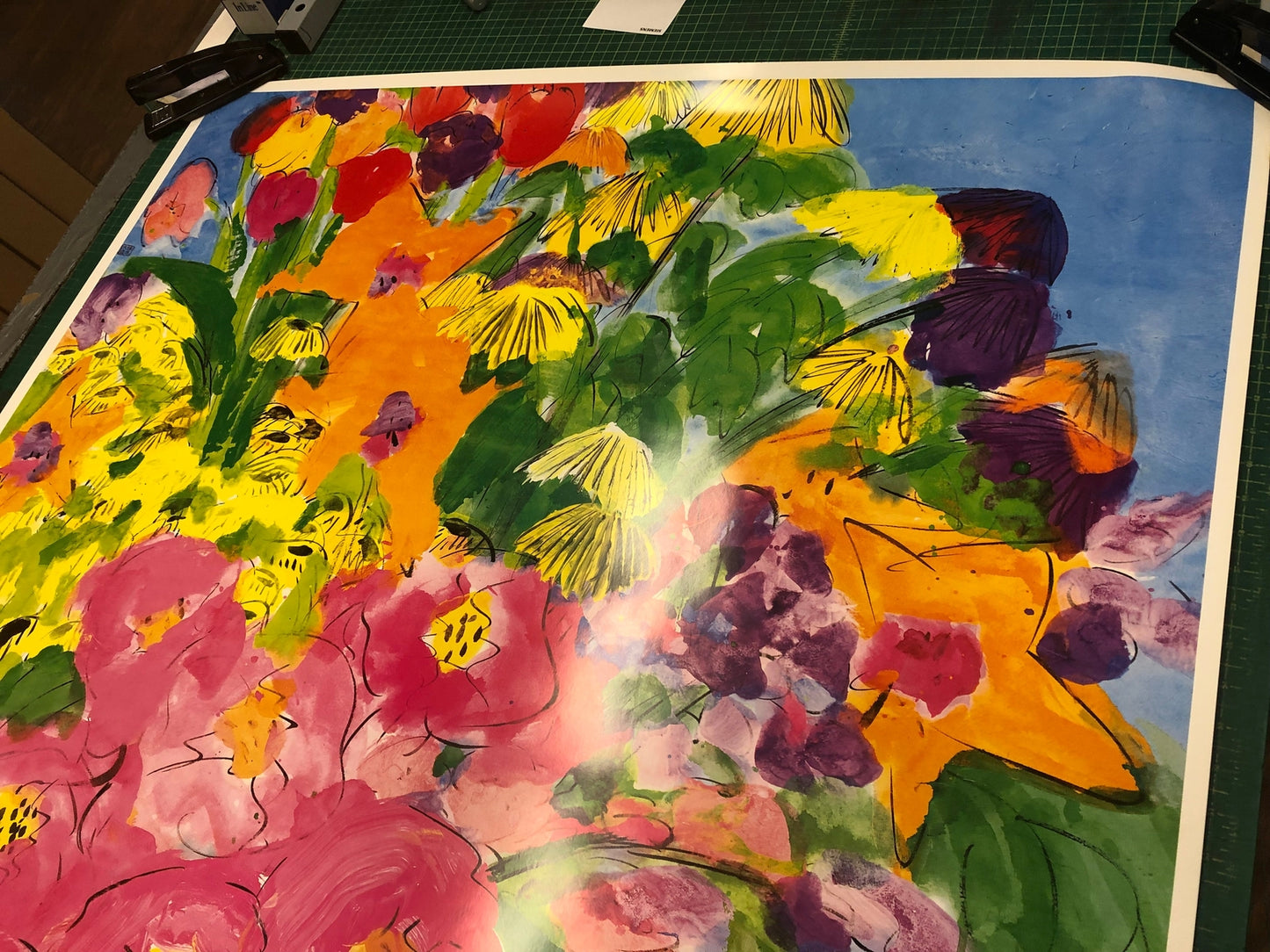 Walasse Ting The Colorful Bouquet Of Flowers " Poster Contemp