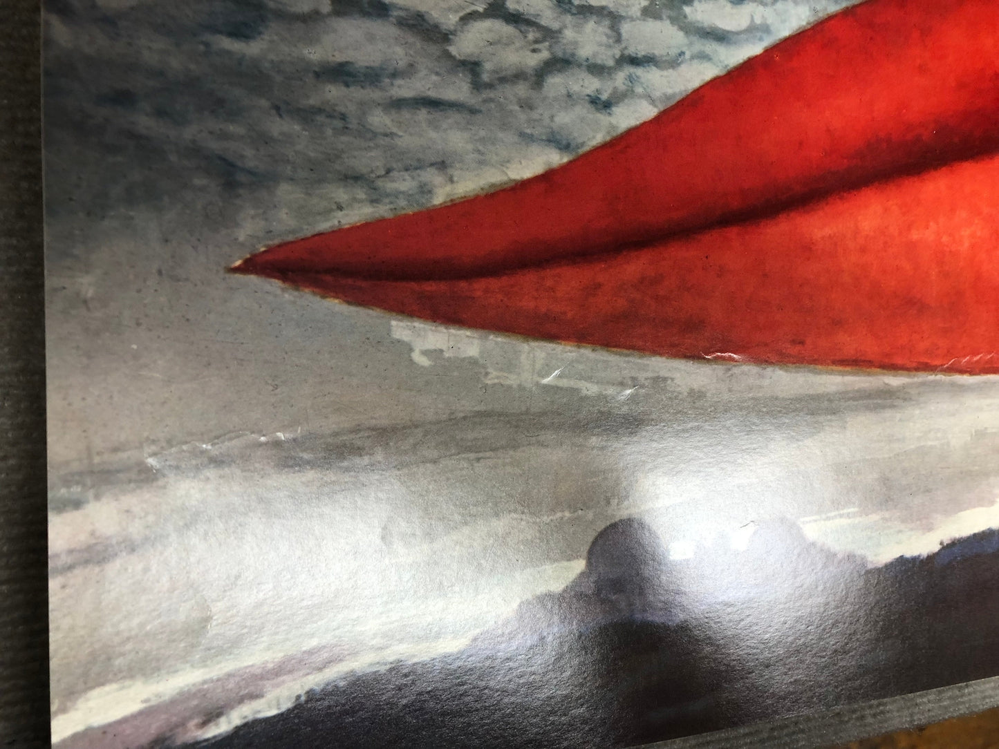 Man Ray Lips (No Text) " Offset Lithograph Pop Art Red Gray Brow